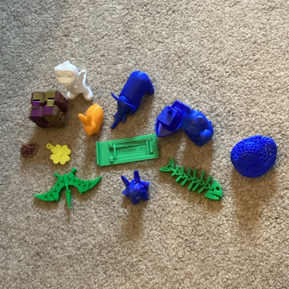 Colorful 3D Printed Toy Set